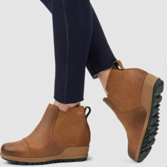 Sorel Women's Evie Pull-On Bootie — Waterproof Suede Leather — Wedge Ankle Booti - Picture 14 of 14